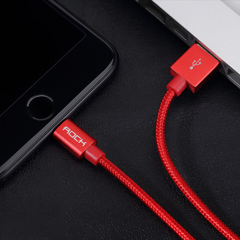 Кабель Rock Lightning Flat Data Cable 1м Red
