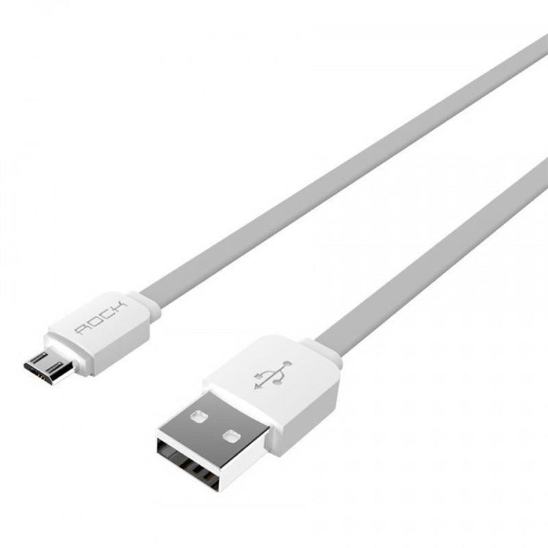 Кабель Rock Micro USB Flat 1M 2.1A Сірий