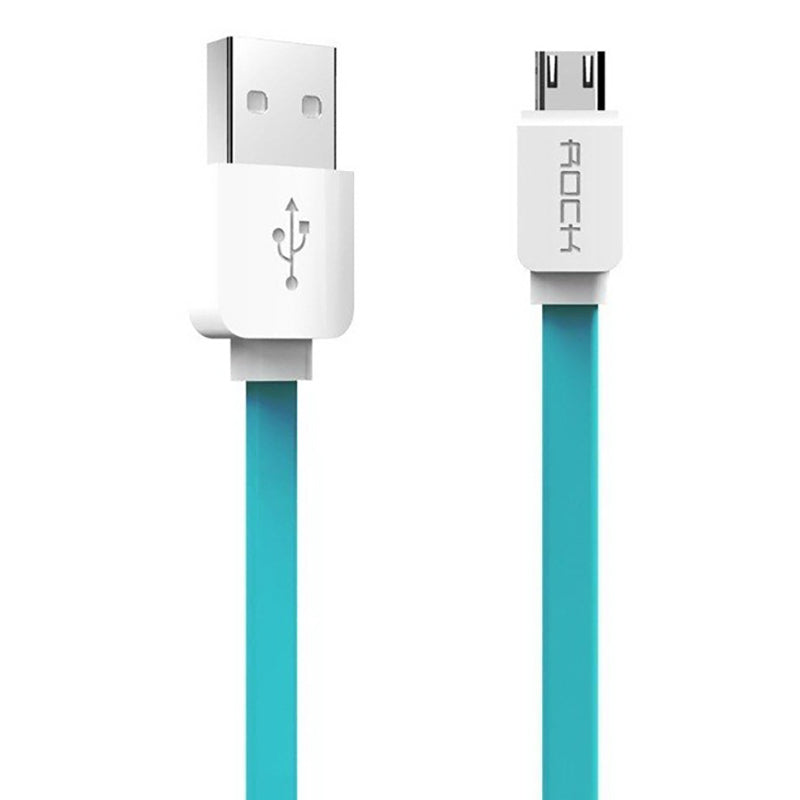 Кабель Rock Micro USB Flat 1M 2.1A Синій