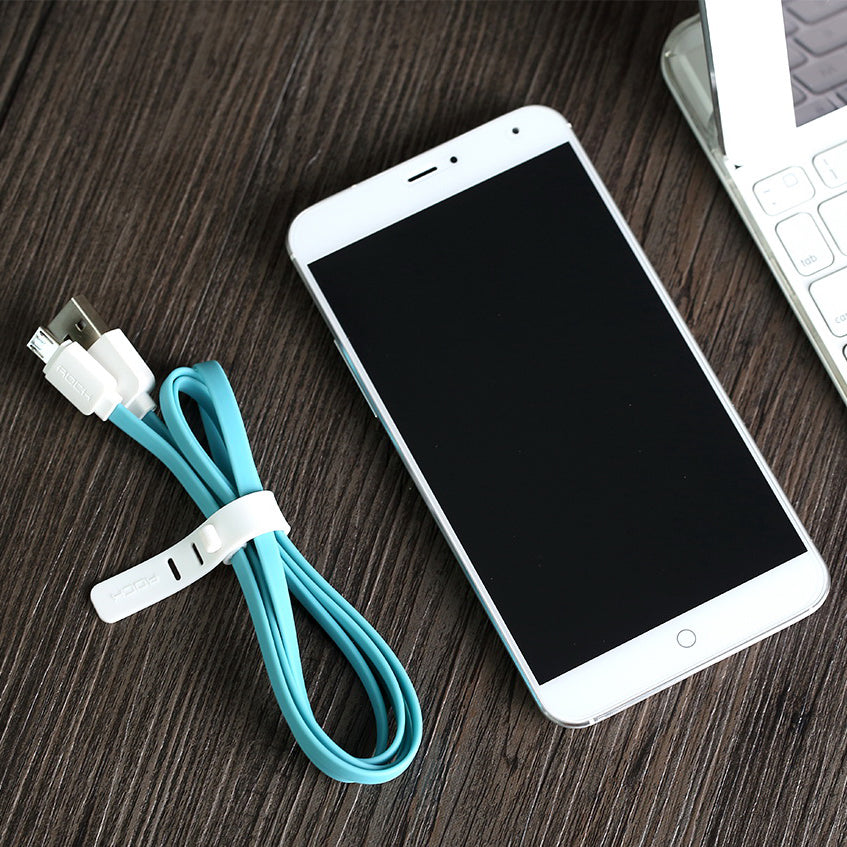 Кабель Rock Micro USB Flat 1M 2.1A Синій