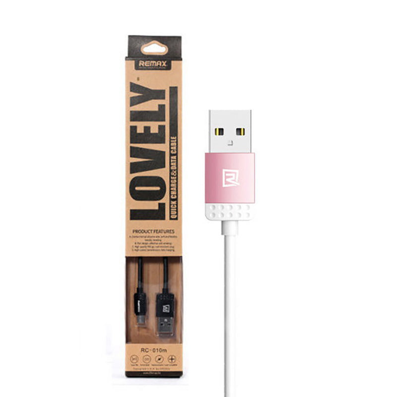 Кабель синхронізації Remax Lovely RC-010m MicroUSB 1 м Pink
