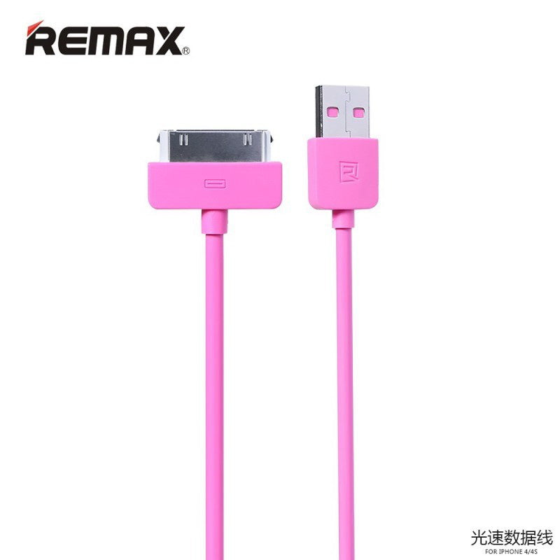 Кабель Remax Light round для iPhone 4 1M Pink