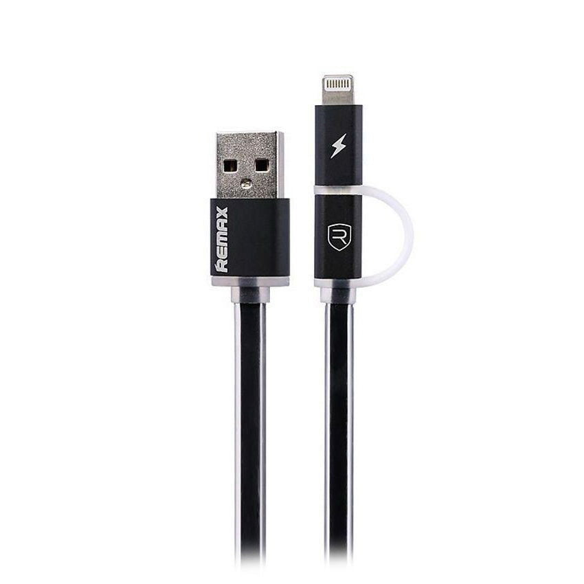 Кабель 2-in-1 Remax Aurora RC-020t Micro-USB+Lightning Чорний