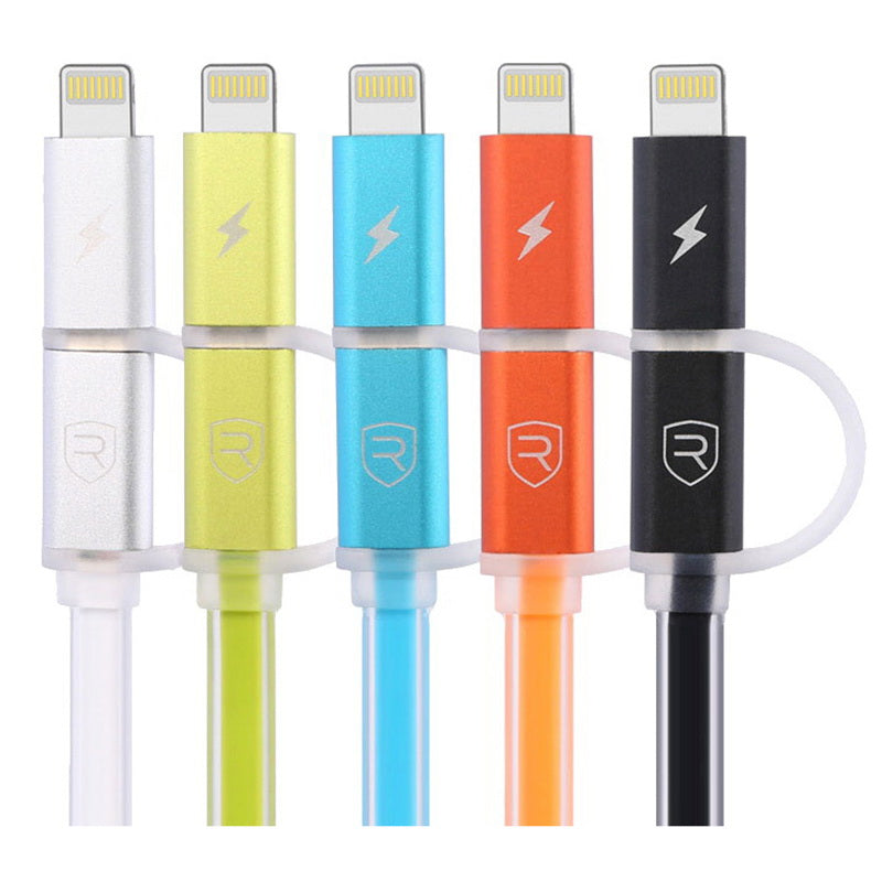 Кабель 2-in-1 Remax Aurora RC-020t Micro-USB+Lightning Зелений