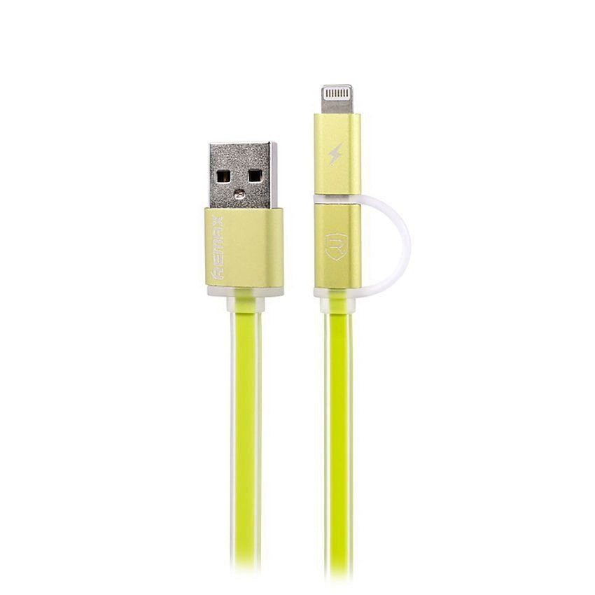 Кабель 2-in-1 Remax Aurora RC-020t Micro-USB+Lightning Зелений