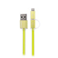 Кабель 2-in-1 Remax Aurora RC-020t Micro-USB+Lightning Зелений