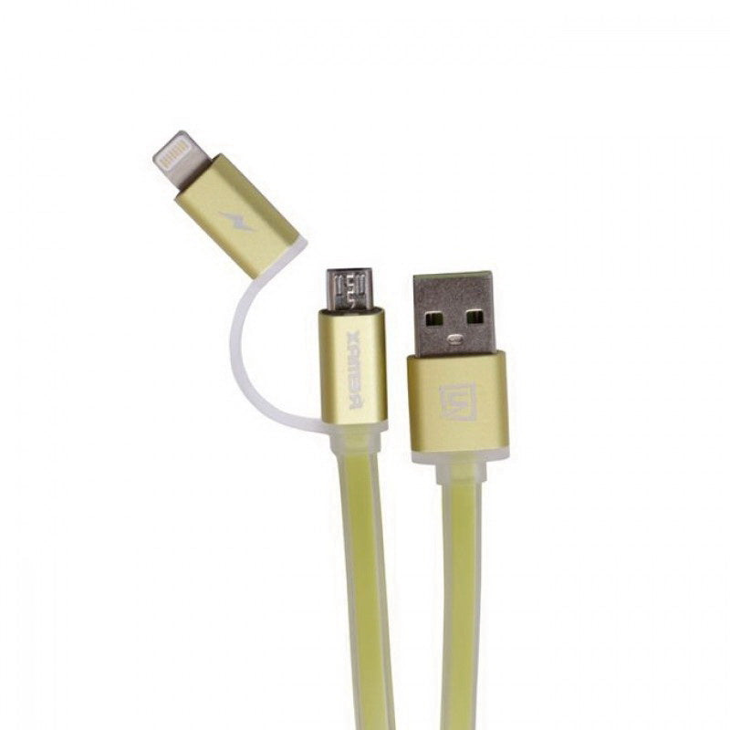 Кабель 2-in-1 Remax Aurora RC-020t Micro-USB+Lightning Зелений