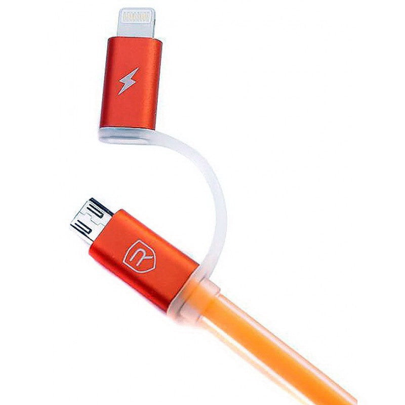 Кабель 2-in-1 Remax Aurora RC-020t Micro-USB+Lightning Помаранчевий