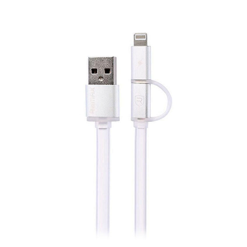 Кабель 2-in-1 Remax Aurora RC-020t Micro-USB+Lightning Сріблястий