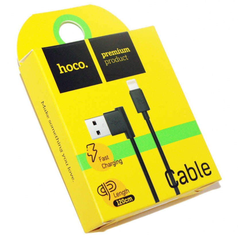 Кабель Hoco L Shape Lightning Round 1.2M UPL11 Чорний