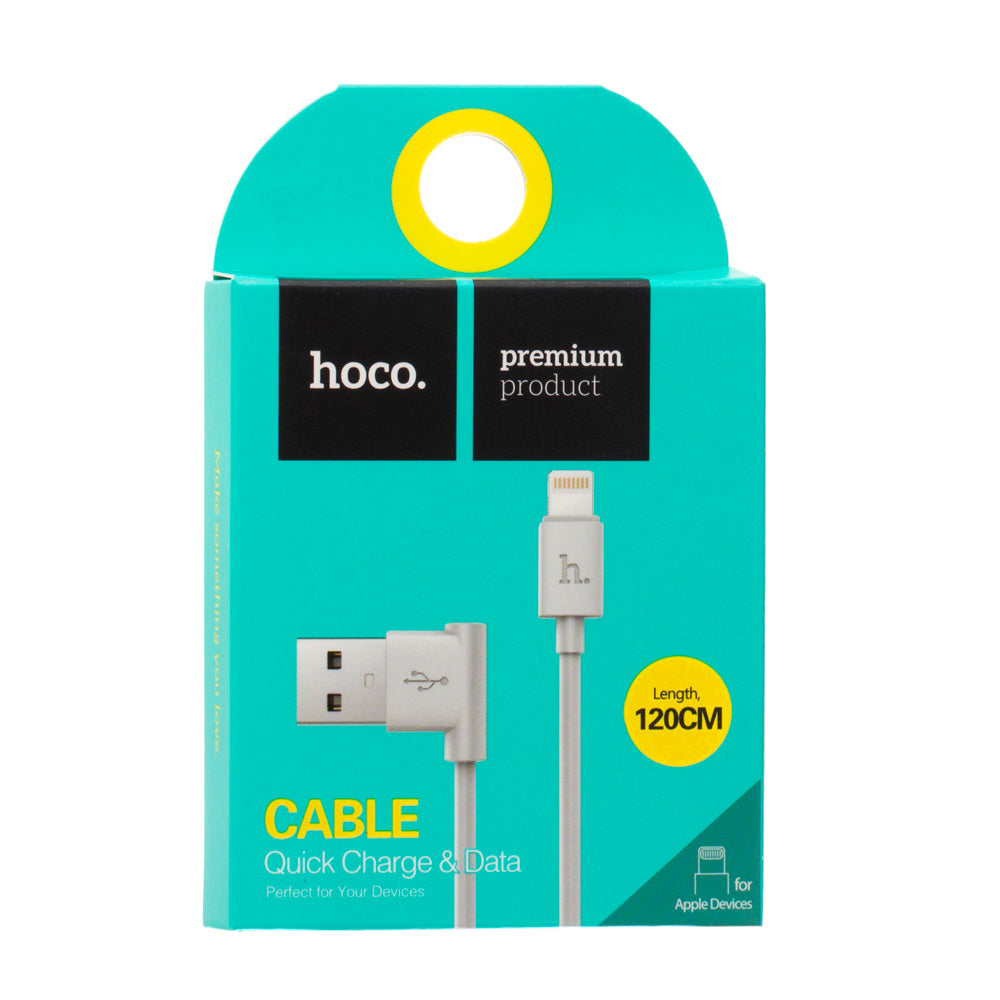 Кабель Hoco L Shape Lightning Round 1.2M UPL11 Білий