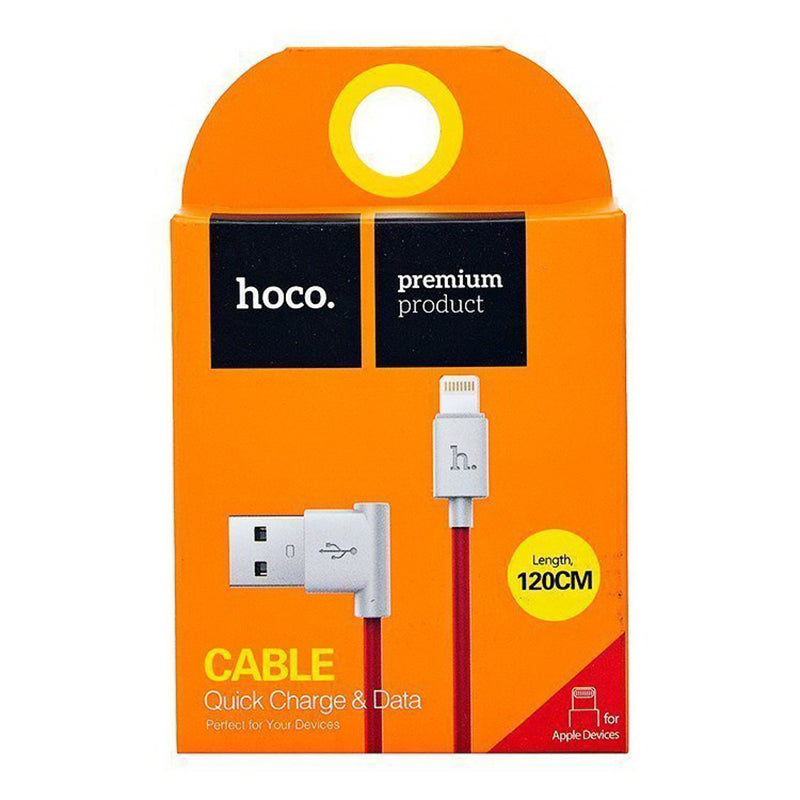 Кабель Hoco L Shape Lightning Round 1.2M UPL11 Червоний