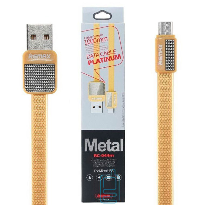 Кабель синхронізації Remax Platinum RC-044m MicroUSB 1 м Gold