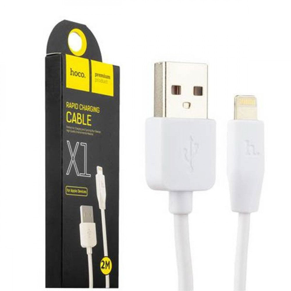 Кабель Hoco X1 Lightning-USB 3m Білий