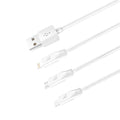 Кабель 3-in-1 Hoco X1 Apple+Micro+Type-C 1M Білий