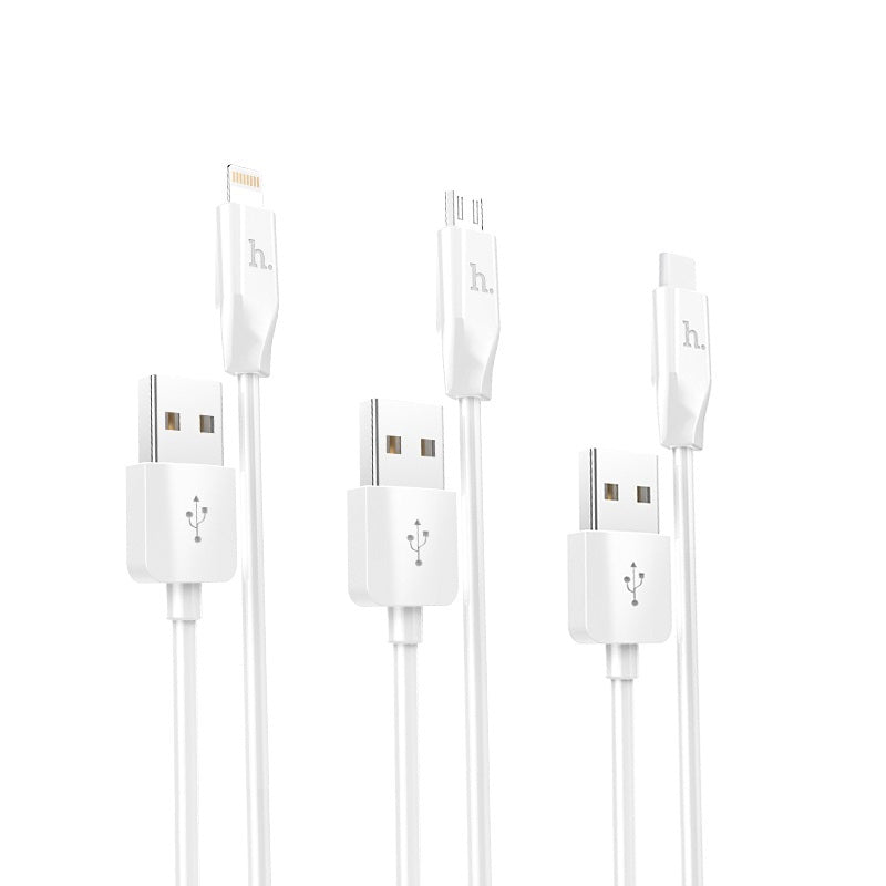 Кабель 3-in-1 Hoco X1 Apple+Micro+Type-C 1M Білий