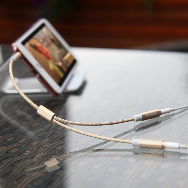Кабель Baseus Fluency Series AUX Audio 1.2M Luxury Gold