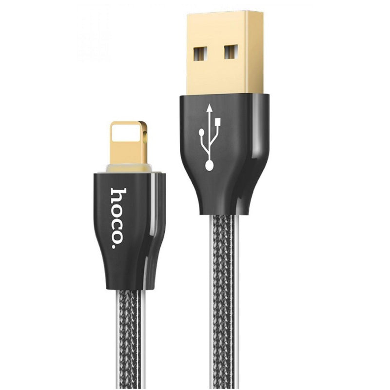 Дата-кабель Hoco X7 Golden Jelly Knitted Lightning для Apple iPhone (120см) Black