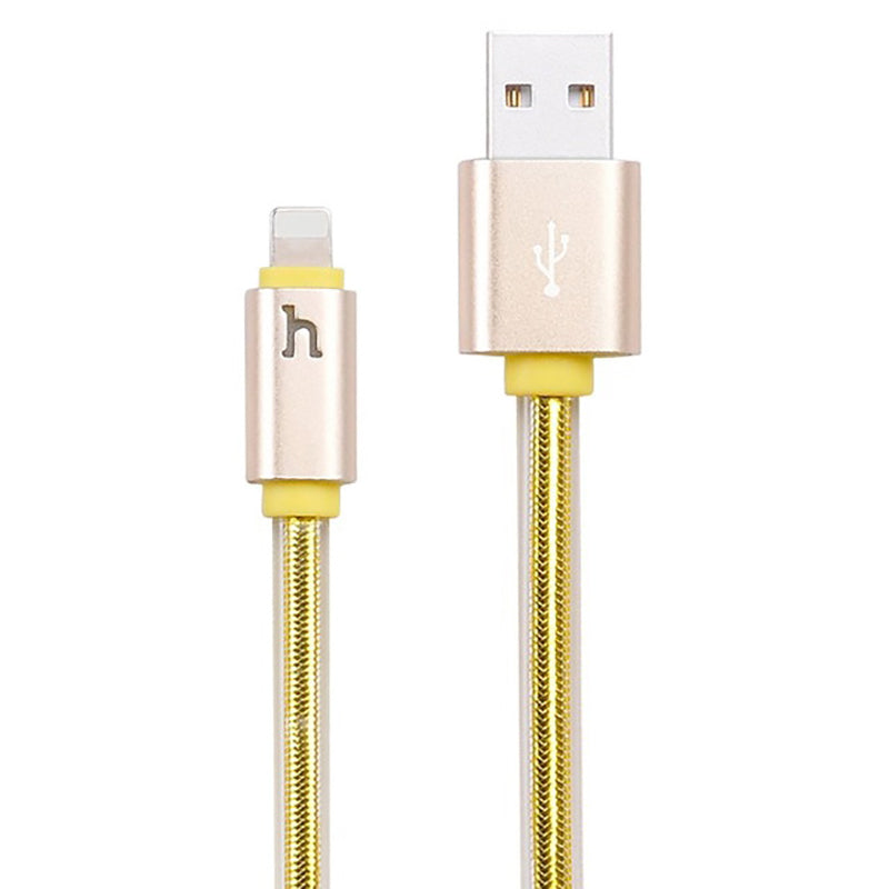 Кабель Hoco Metal Jelly Knitted Lightning UPL12 Gold (1.2m)
