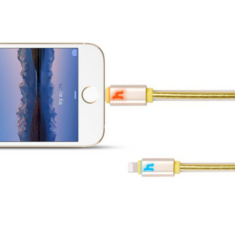Кабель Hoco Metal Jelly Knitted Lightning UPL12 Gold (1.2m)