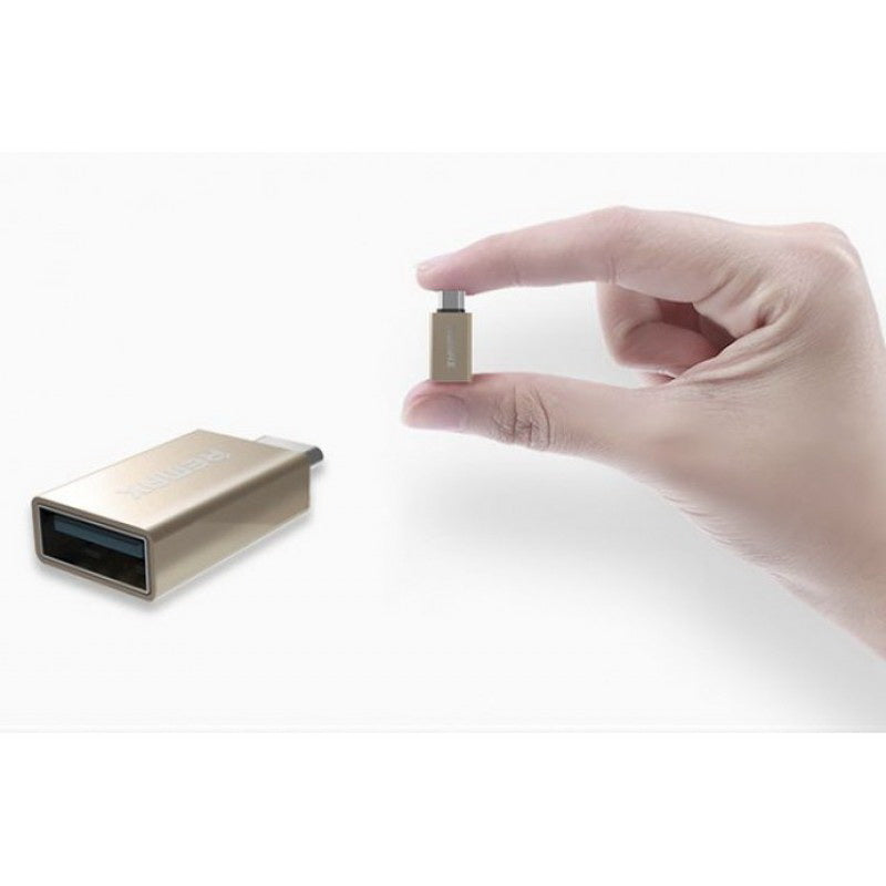 Перехідник Remax USB(F) to Type-C (M) RA-OTG1 Gold