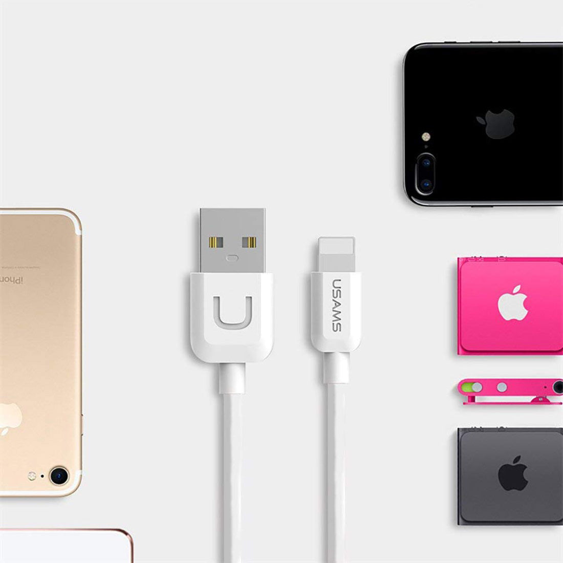 Кабель Usams US-SJ097 Lightning cable 1m Білий