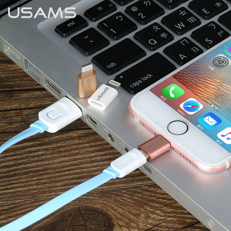 Перехідник Usams micro USB to apple US-SJ014 Gold