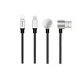 Кабель 2in1 Hoco U18 Golden hat multi-functional Micro+Lightning Чорний