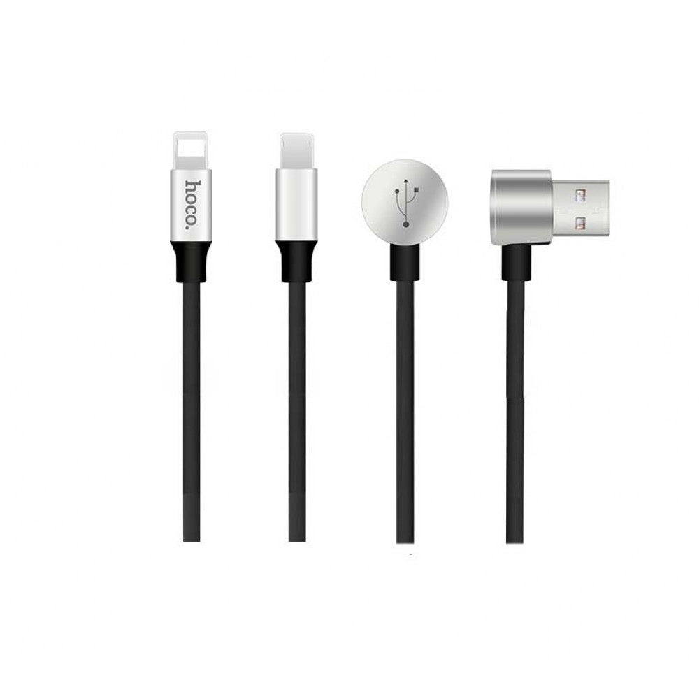 Кабель 2in1 Hoco U18 Golden hat multi-functional Micro+Lightning Чорний