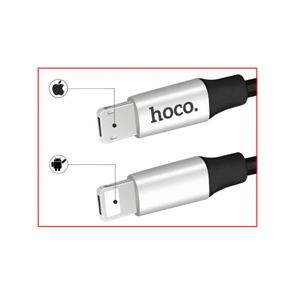 Кабель 2in1 Hoco U18 Golden hat multi-functional Micro+Lightning Чорний