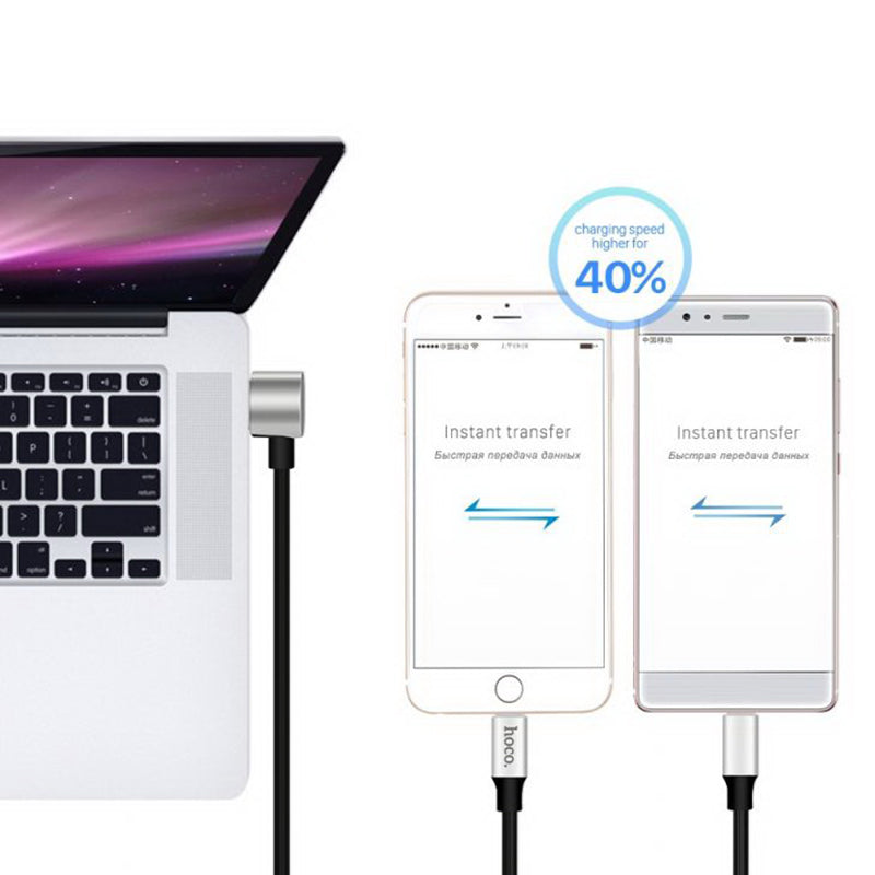 Кабель 2in1 Hoco U18 Golden hat multi-functional Micro+Lightning Чорний