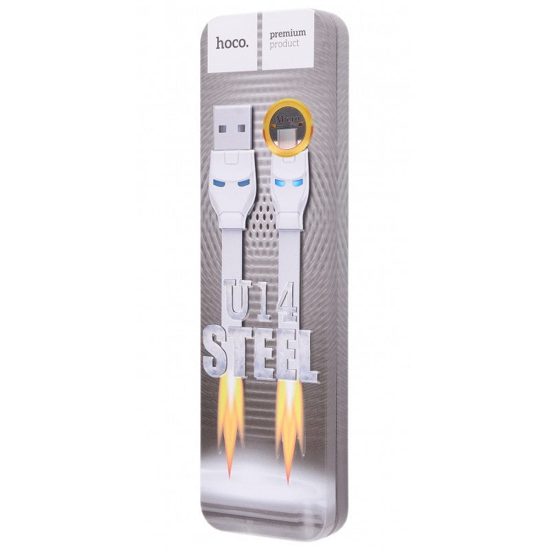 Кабель Hoco U14 Steel Micro USB Cable 1.2 м Gray
