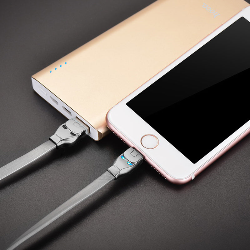 Кабель Hoco U14 Steel Lightning Cable 1.2 м Gray