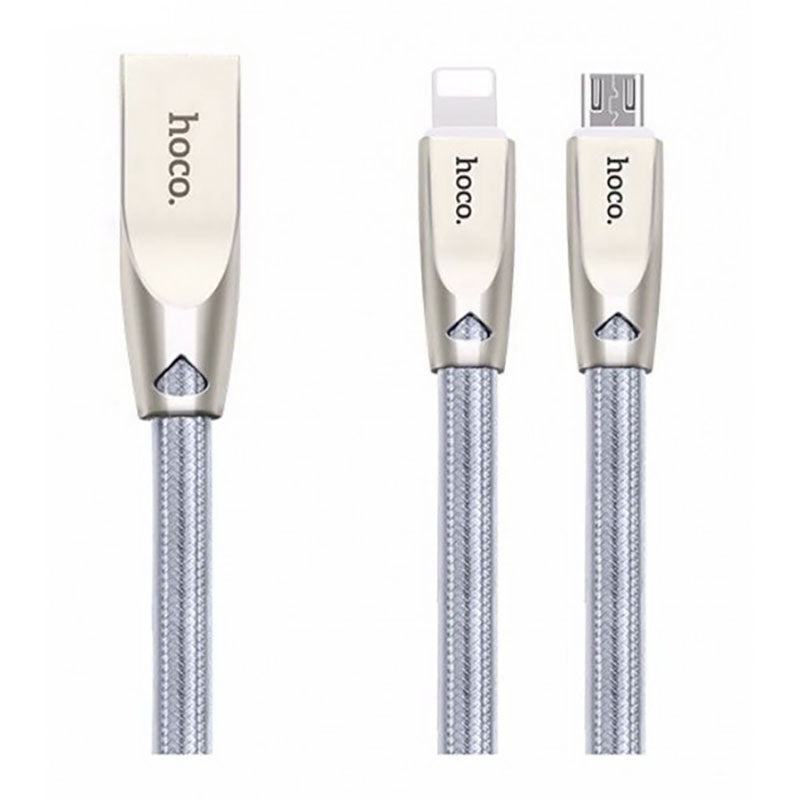Кабель Hoco U9 JELLY KNITTED Lightning-USB 1.2m Steel