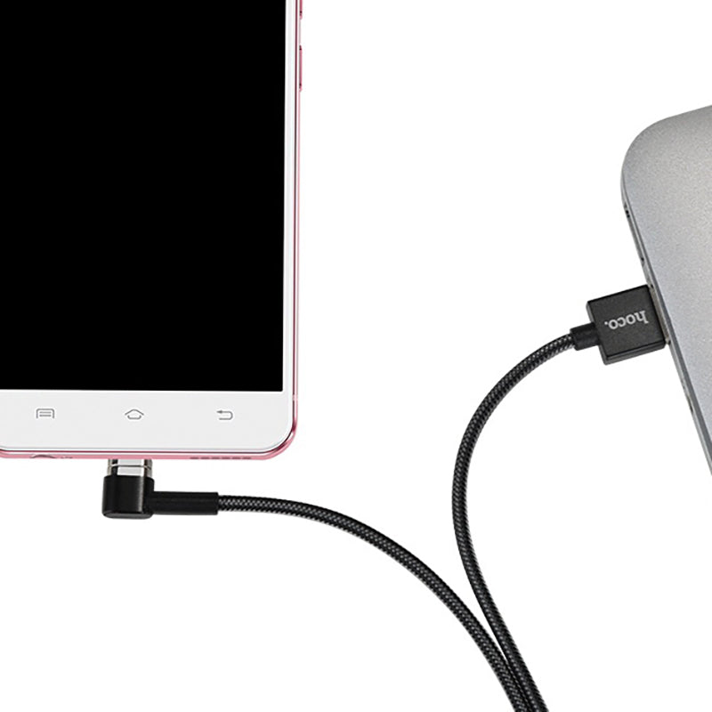 Кабель USB Type-C Hoco U20 Magnetic Absorption L Shape 1m Black