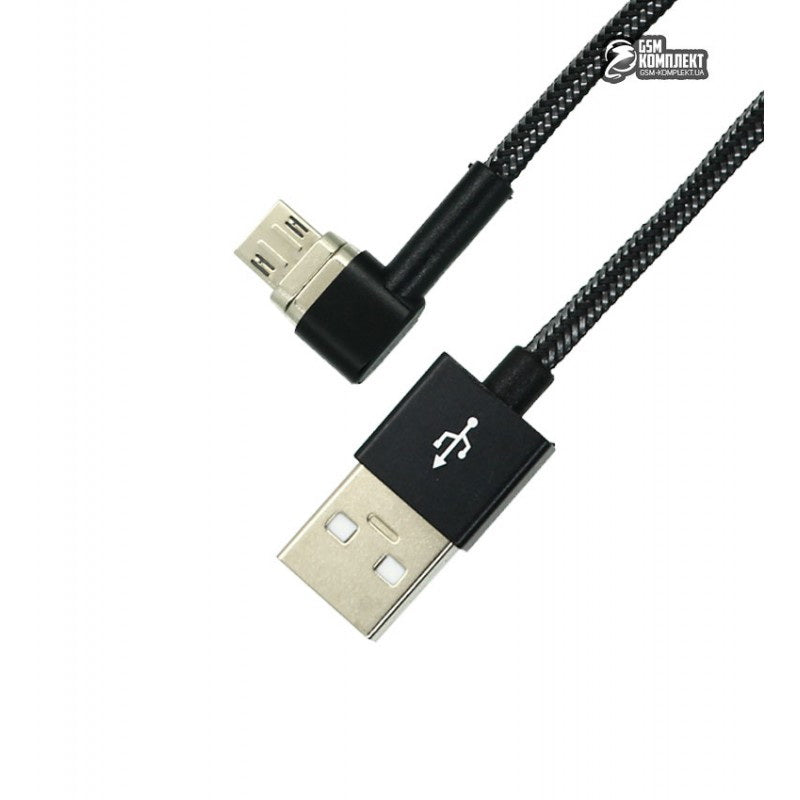 Кабель Micro-USB Hoco U20 L shape magnetic 1 м Чорний