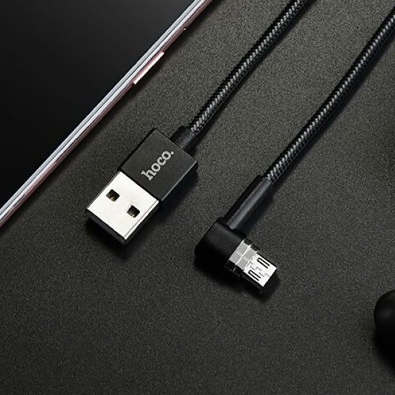 Кабель Micro-USB Hoco U20 L shape magnetic 1 м Чорний