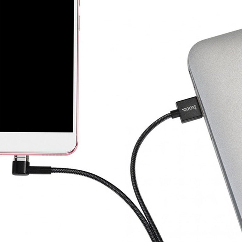 Кабель Micro-USB Hoco U20 L shape magnetic 1 м Чорний