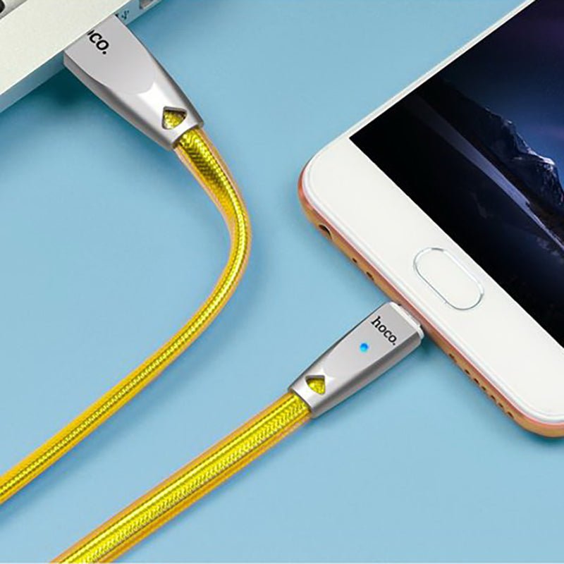Кабель Hoco U9 Zinc Alloy Jelly knitted micro-USB (Silver) 1.2 м Золотий