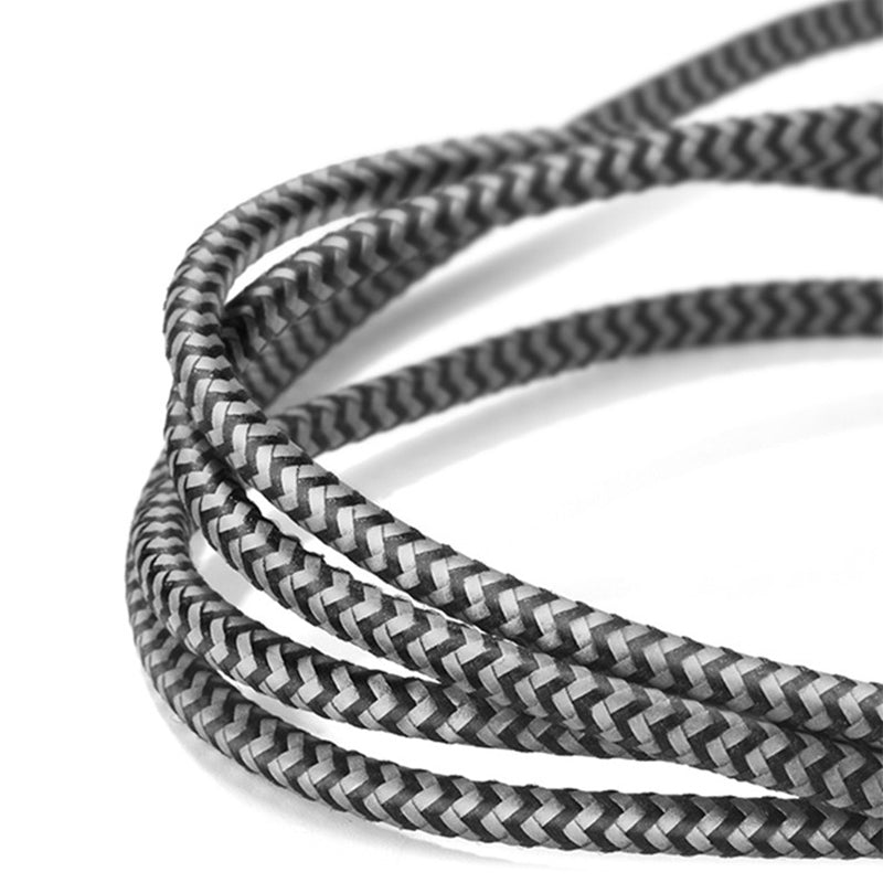 Кабель Hoco U10 Zinc Alloy Reflective Knitted Lightning-USB 1m Чорний