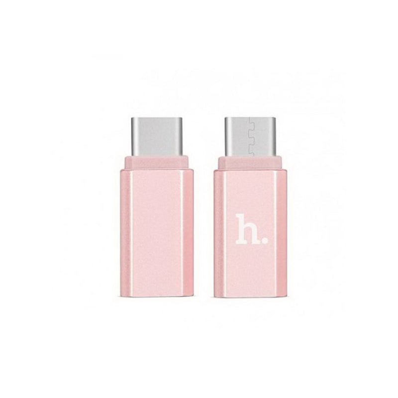 Перехідник Hoco Micro and Type-C Rose gold