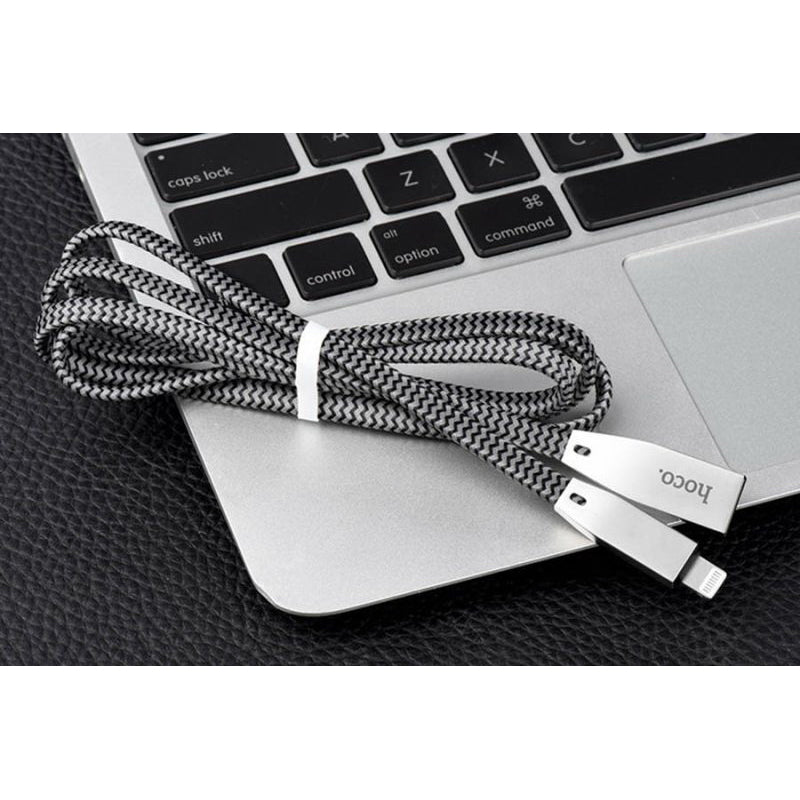Кабель Hoco U11 REFLECTIVE KNITTED Lightning-USB Black