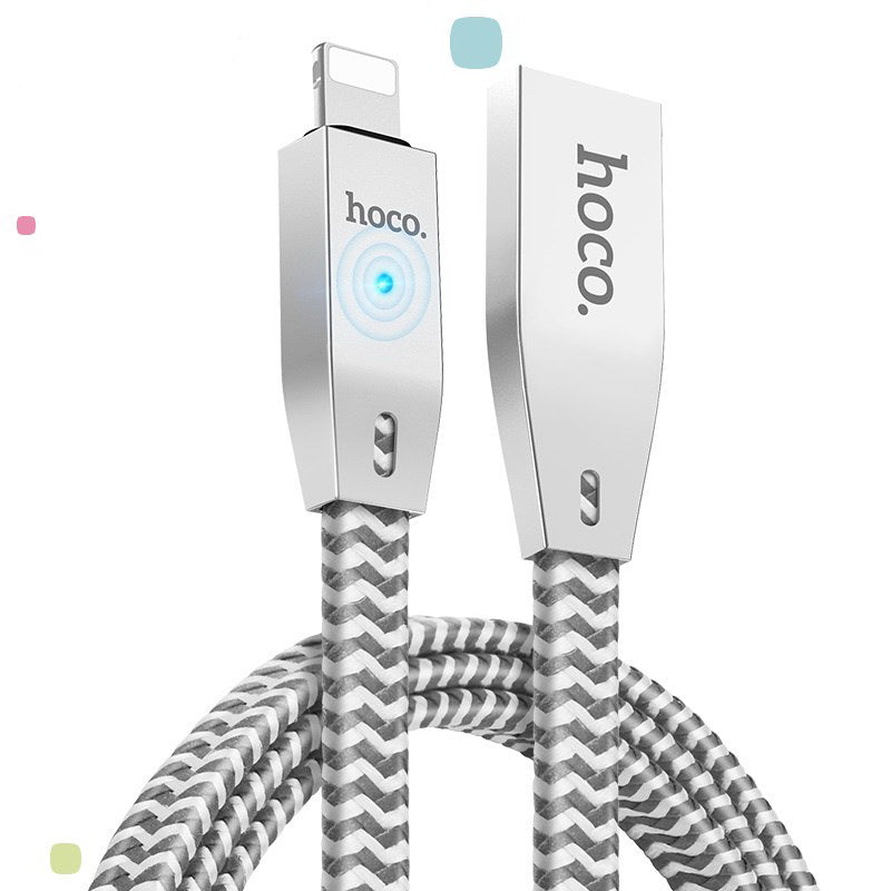 Кабель Hoco U11 REFLECTIVE KNITTED Lightning-USB Silver