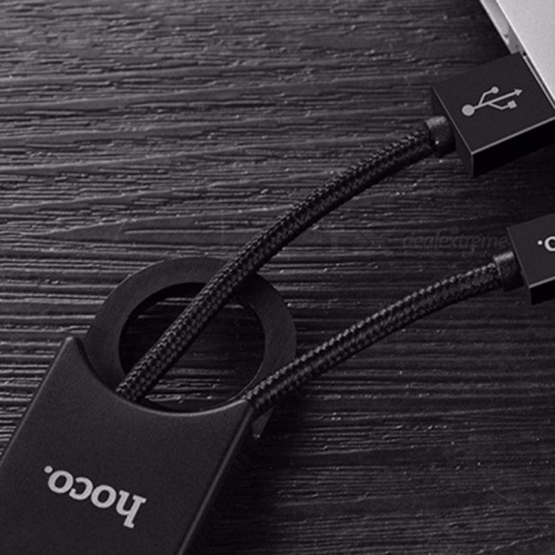 Кабель зі шнурком Hoco U21 Mobile phone strap Lightning Чорний
