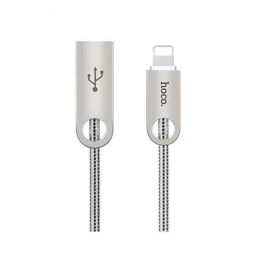 Кабель USB Hoco U8 Lightning Zinc Alloy Metal 1m Silver