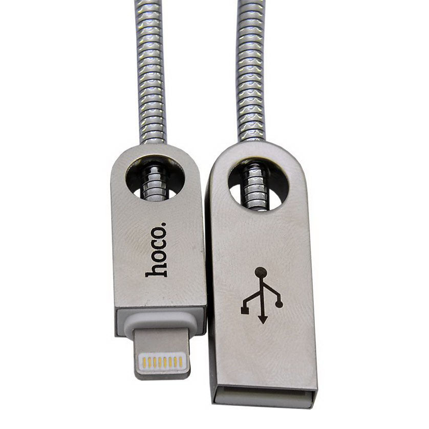 Кабель USB Hoco U8 Lightning Zinc Alloy Metal 1m Silver