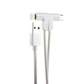 Кабель 2in1 Hoco X12 One Pull Two L Shape Magnetic Absorption Lightning+Micro Білий