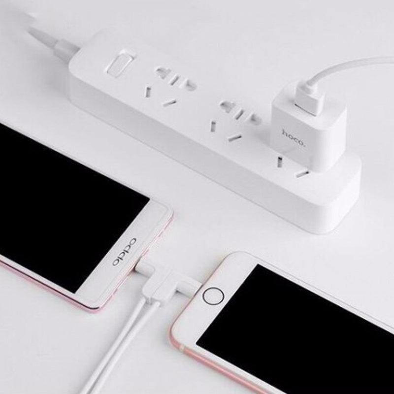 Кабель 2in1 Hoco X12 One Pull Two L Shape Magnetic Absorption Lightning+Micro Білий