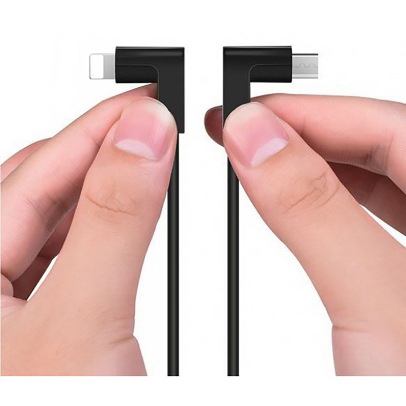Кабель 2in1 Hoco X12 One Pull Two L Shape Magnetic Absorption Lightning+Micro Чорний