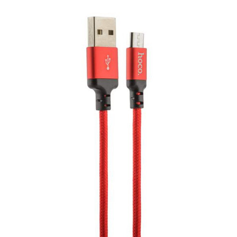 Кабель Hoco X14 TIMES SPEED microUSB-USB 1m Чорний+Червоний